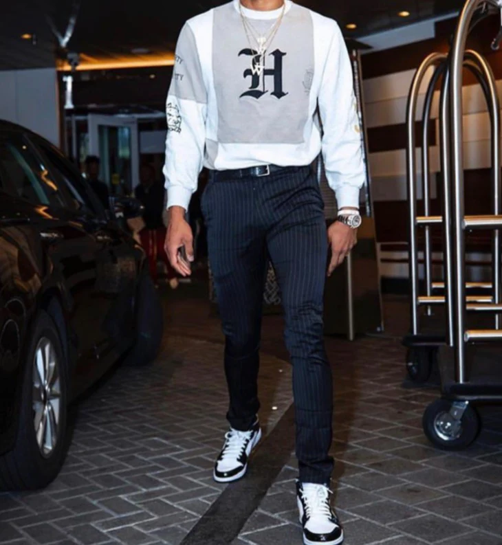 Pinstripe Trousers view 3